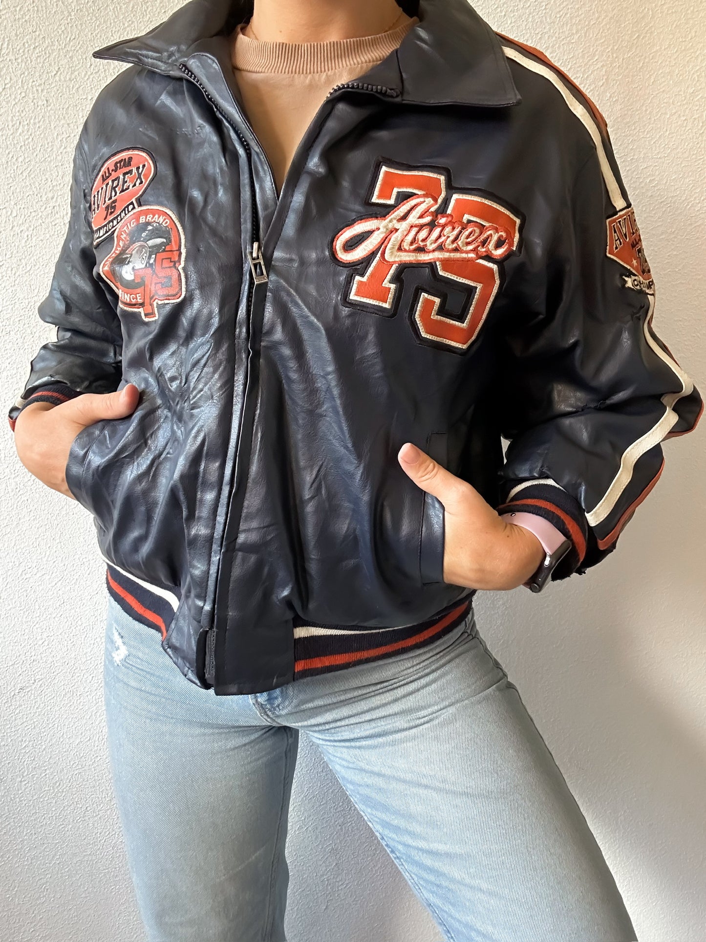 Avirex leather jacket XS