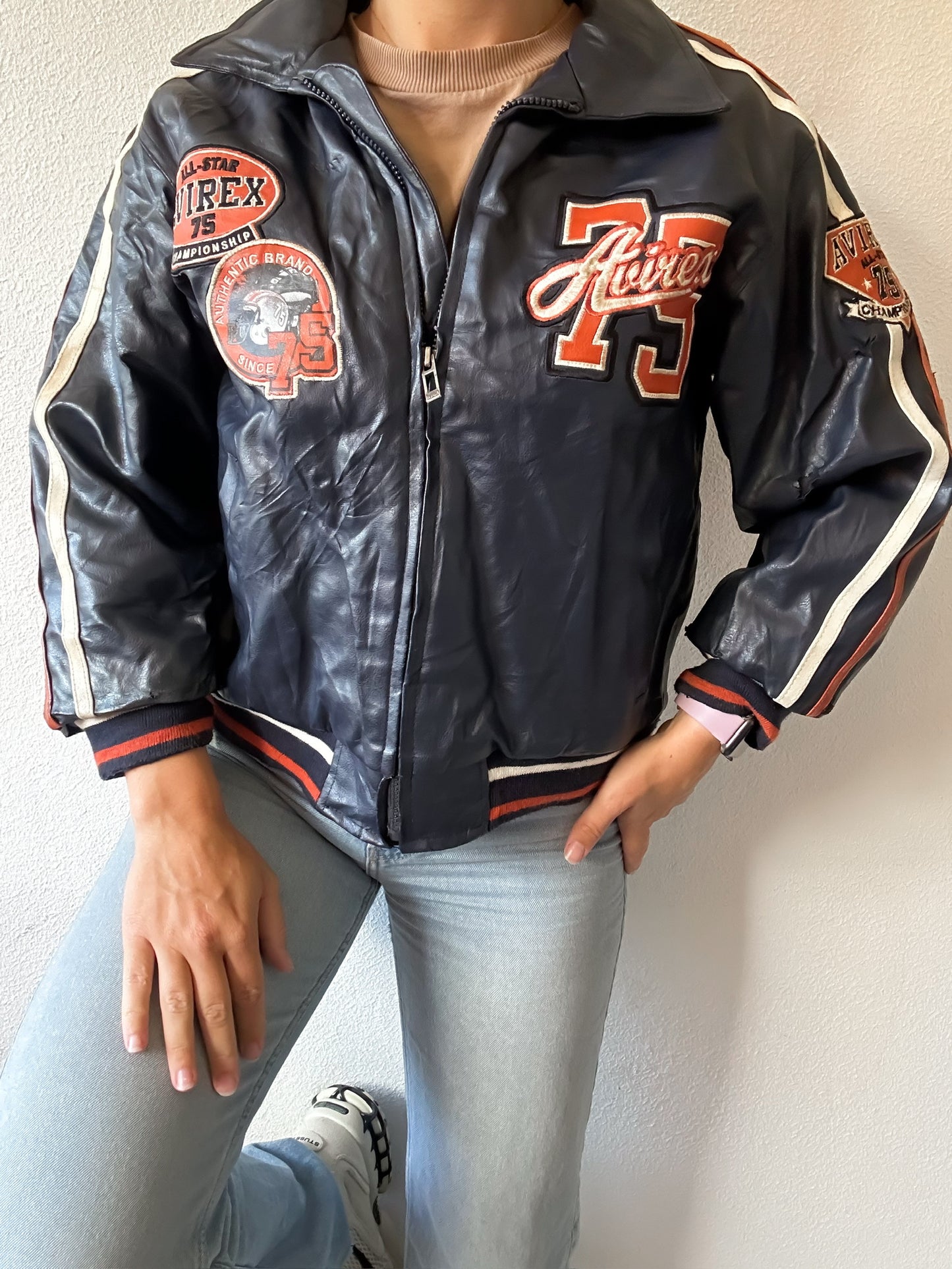 Avirex leather jacket XS