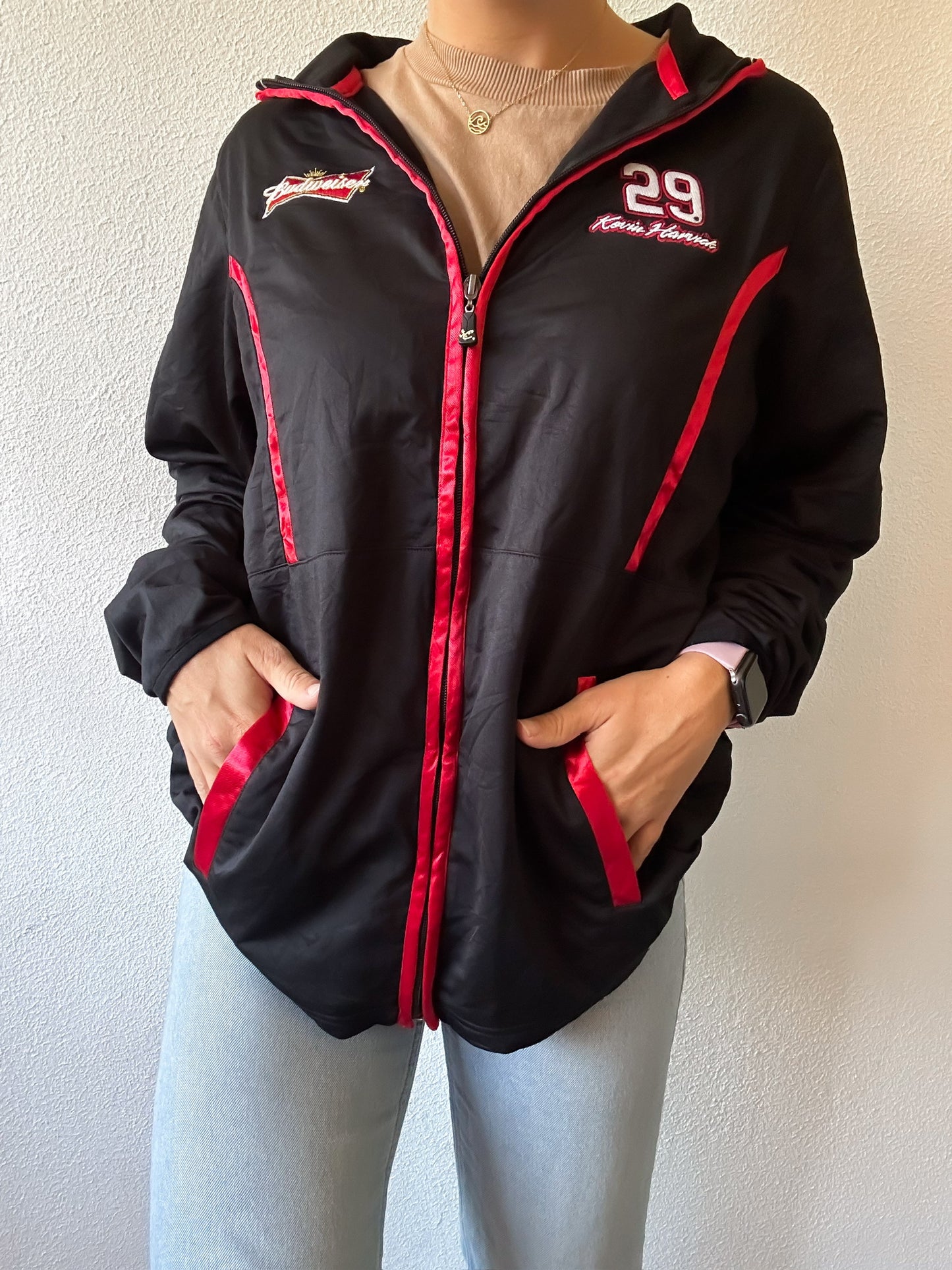 Vintage NASCAR Miller Lite Rusty Wallace-jasje uit de jaren 90, XL