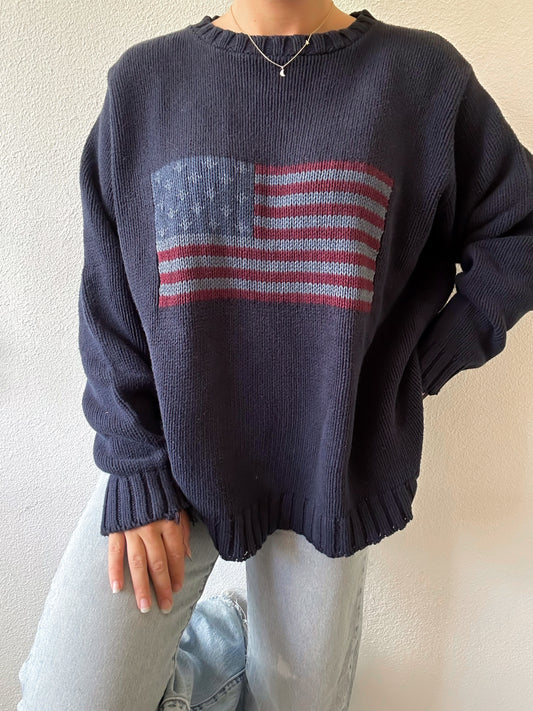 USA flag sweater XXL